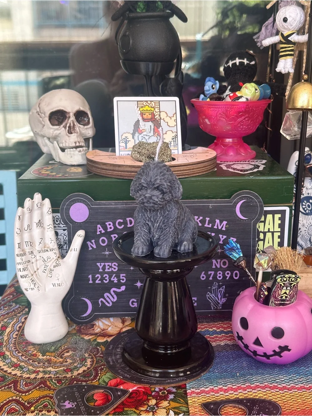 Handmade Grey Puppy Candle | Dog Lover Gift | Cute Puppy Altar & Home Decor
